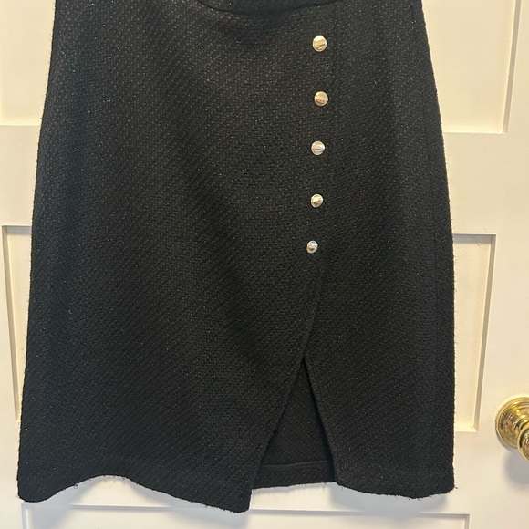 Mango Black Pencil Skirt with Button Accents - Picture 1 of 2